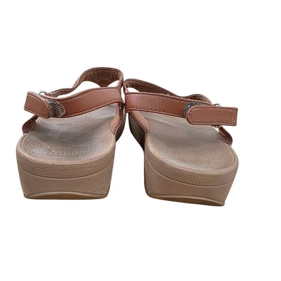 FitFlop Skylar Back Strap Toe Post Sandals Brown Leather womens size 8 - Picture 5 of 7